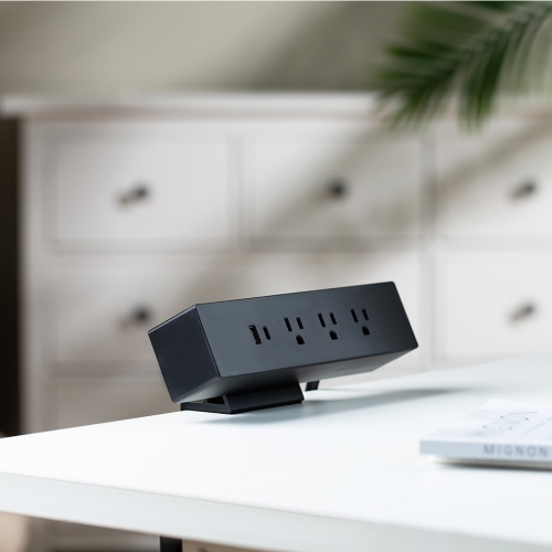 MotionGrey Desk Clamp Power Strip, Desktop Mount Surge Protector, Desk Clamp Power Bar, USB C Port,3 Outlets, 6FT Flat Plug for Home and Office