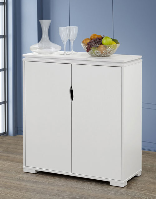 Brassex Contemporary 35" 4-Shelf Storage Cabinet - White