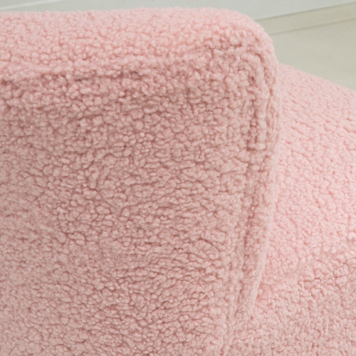 HOMCOM – Chaise d'appoint sans accoudoirs pour chambre, chaises d'appoint rembourrées pour salon avec pattes en acier doré, chaise pantoufles, rose