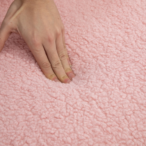 HOMCOM – Chaise d'appoint sans accoudoirs pour chambre, chaises d'appoint rembourrées pour salon avec pattes en acier doré, chaise pantoufles, rose