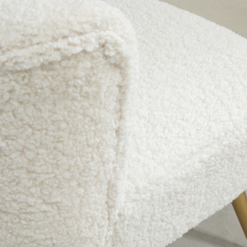 HOMCOM – Fauteuil d’appoint sans accoudoirs pour chambre à coucher, chaises d’appoint rembourrées pour salon avec pattes en acier doré, chaise à