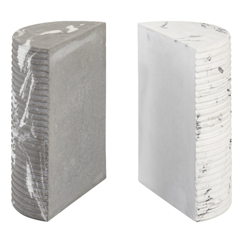 TOV Furniture Terra Grey and White Concrete Bookends