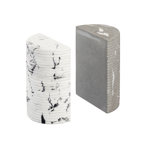 TOV Furniture Terra Grey and White Concrete Bookends
