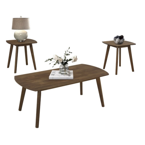 Lexicon Damala 3 Piece Wood Occasional Table Set in Walnut