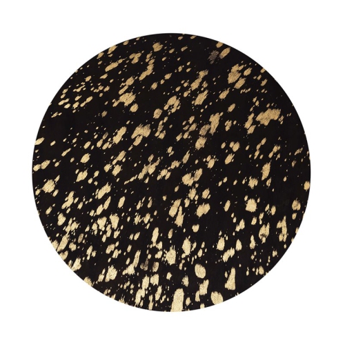 TOV Furniture Gold 21"H Goathide Transitional Aluminum Side Table in Black