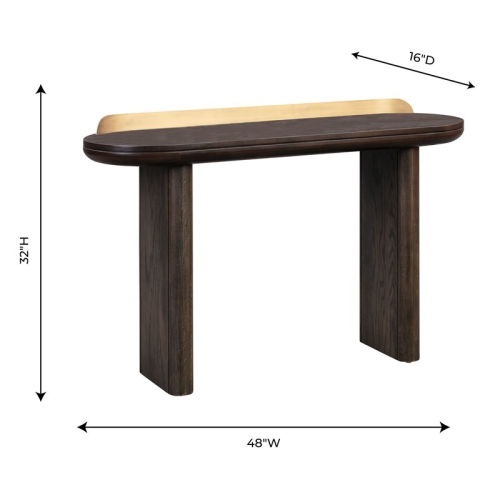 Table de bureau/console en bois d’acacia et MDF Braden de TOV Furniture, brun, 32 po de haut