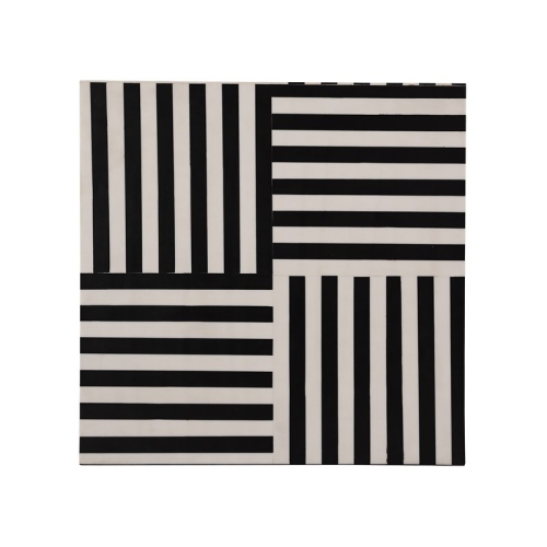 TOV Furniture Cube 15"H Transitional MDF Wood Side Table in Black/White