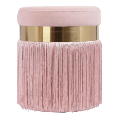 TOV FURNITURE  Melody 16.3"h Transitional Velvet And Mdf Ottoman In Blush In Pink