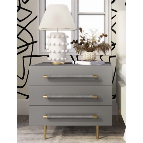 Trident Grey Acacia Wood Nightstand
