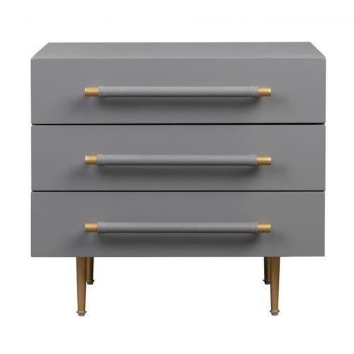 Trident Grey Acacia Wood Nightstand