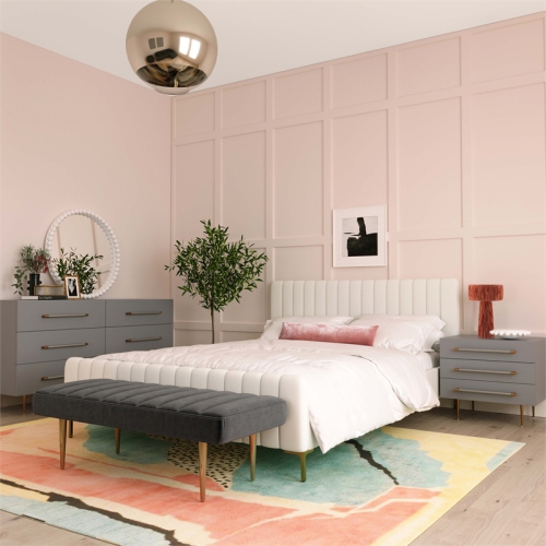 Trident Grey Acacia Wood Nightstand