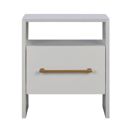 TOV Furniture Libre 27"H Modern Style Acacia Wood Nightstand in White
