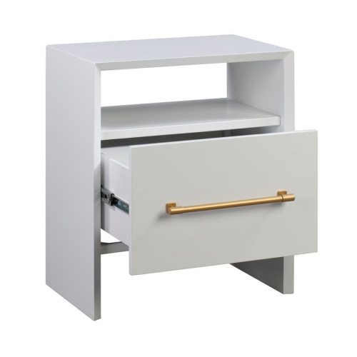 TOV Furniture Libre 27"H Modern Style Acacia Wood Nightstand in White