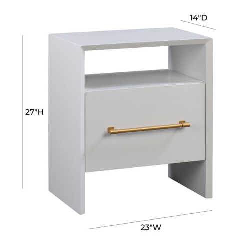TOV Furniture Libre 27"H Modern Style Acacia Wood Nightstand in White