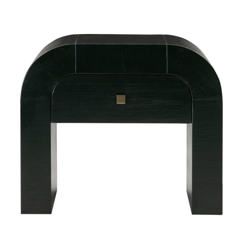 TOV Furniture Hump 22.1"H Modern Style Acacia Wood Nightstand in Black