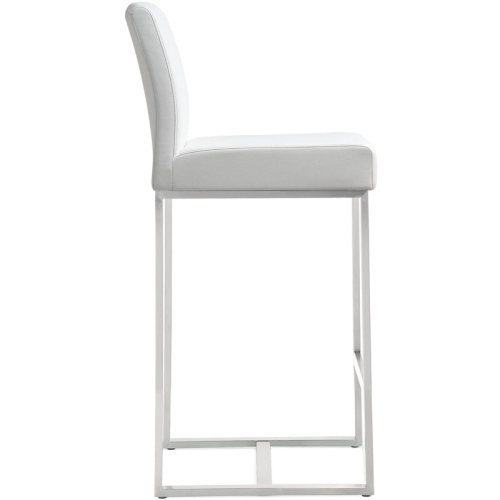 TOV Furniture Denmark 27" Contemporary Fabric Counter Stools in White