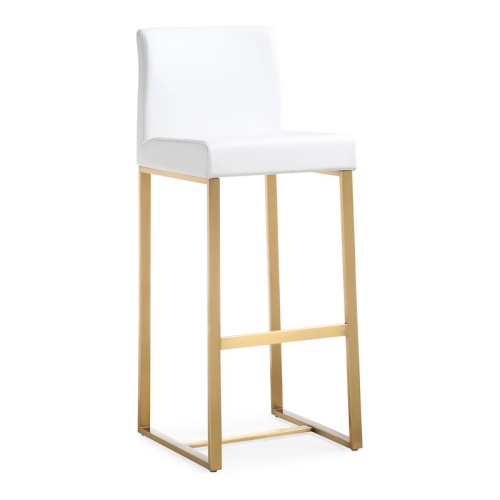 TOV Furniture Denmark 30.7" Fabric Bar Stools in White/Gold