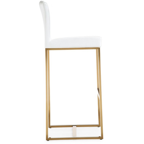 TOV Furniture Denmark 30.7" Fabric Bar Stools in White/Gold