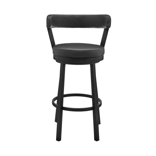 Bryant 26 in Counter Height Swivel Bar Stool Black and Black