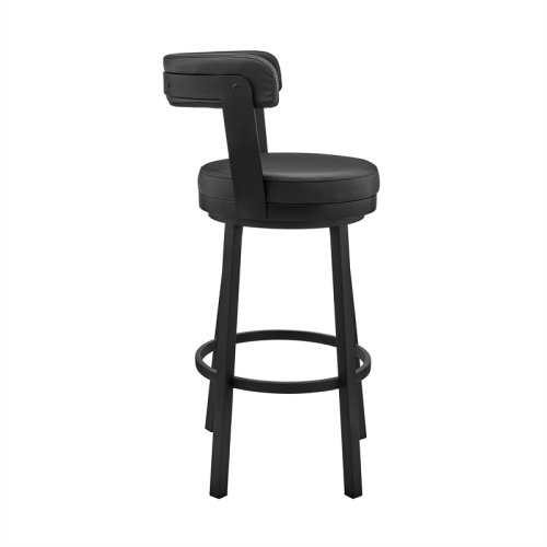 Bryant 26 in Counter Height Swivel Bar Stool Black and Black