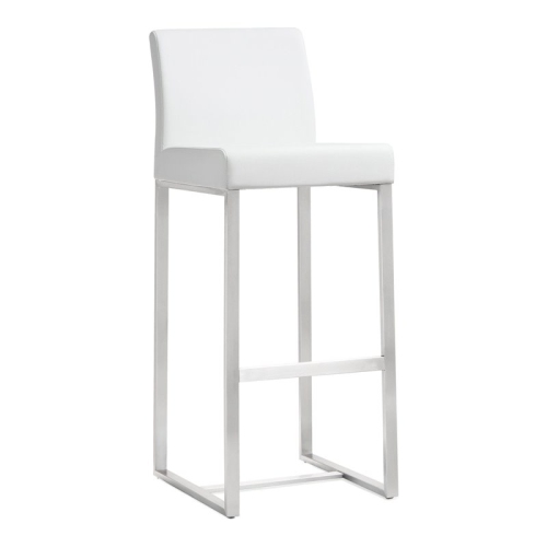 TOV FURNITURE  Denmark 30.7" Contemporary Fabric Bar Stools In (Set Of 2) In White
