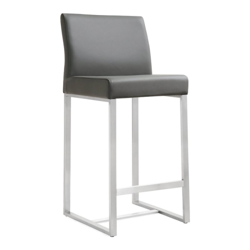 TOV FURNITURE  Denmark 27" Contemporary Fabric Counter Stools In (Set Of 2) In Gray