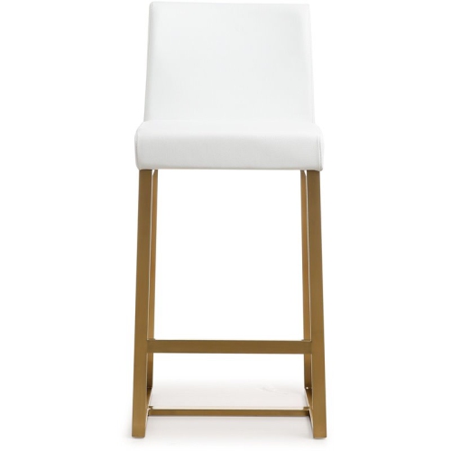 TOV Furniture Denmark 27" Fabric Counter Stools in White/Gold