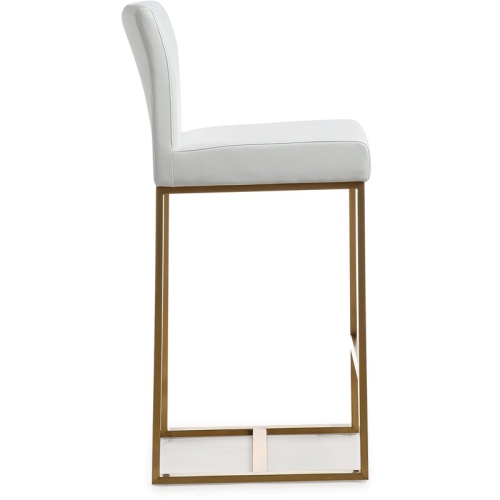 TOV Furniture Denmark 27" Fabric Counter Stools in White/Gold