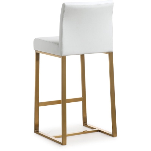 TOV Furniture Denmark 27" Fabric Counter Stools in White/Gold