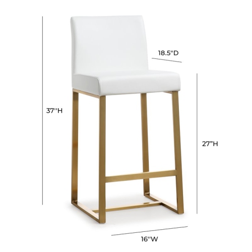 TOV Furniture Denmark 27" Fabric Counter Stools in White/Gold
