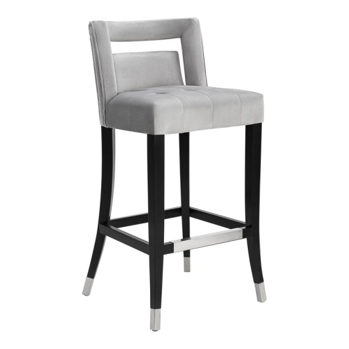 TOV FURNITURE  Hart 30.3" Transitional Velvet Upholstered Bar Stool In In Gray I absolutely love the counter stool! It’s really beautiful and very comfortable