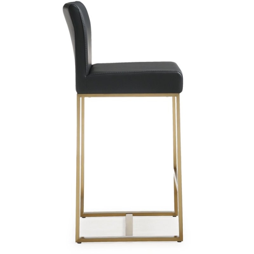 TOV Furniture Denmark 27" Steel/Fabric Counter Stools in Black/Gold