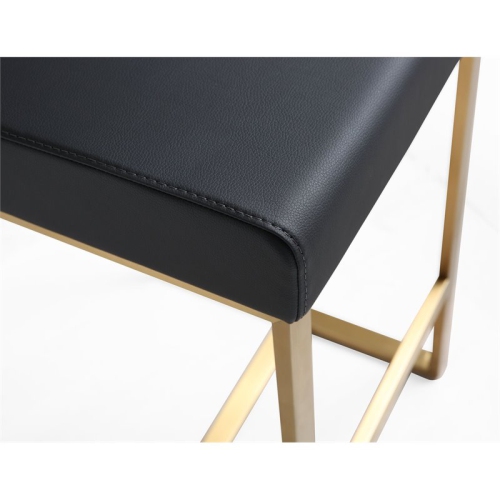 TOV Furniture Denmark 27" Steel/Fabric Counter Stools in Black/Gold