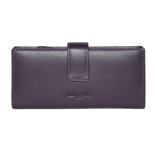 CLUB ROCHELIER  Ladies Clutch Wallet With Tab, Plum In Multicolor