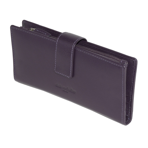 Club Rochelier Ladies Clutch Wallet with Tab, Plum
