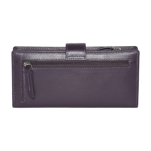 Club Rochelier Ladies Clutch Wallet with Tab, Plum