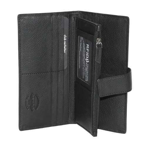 Pochette portefeuille pour femmes avec languette de Club Rochelier - Noir