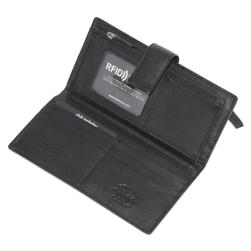 Pochette portefeuille pour femmes avec languette de Club Rochelier - Noir