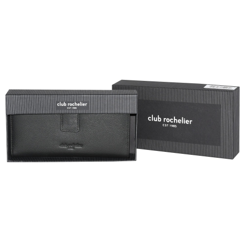 Pochette portefeuille pour femmes avec languette de Club Rochelier - Noir