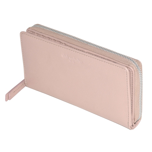 Club Rochelier Zip Around Clutch Wallet with Tab, Blush
