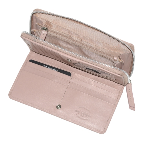 Club Rochelier Zip Around Clutch Wallet with Tab, Blush