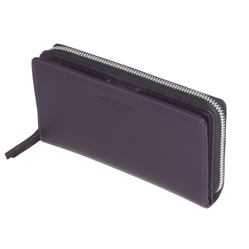 Club Rochelier Zip Around Clutch Wallet with Tab, Plum