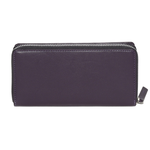 Club Rochelier Zip Around Clutch Wallet with Tab, Plum