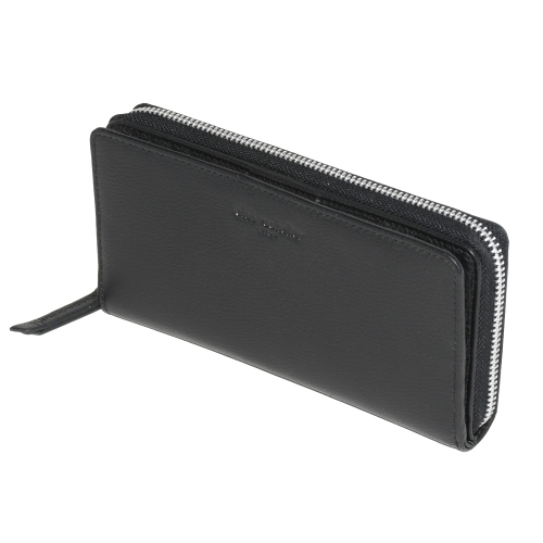 Club Rochelier Zip Around Clutch Wallet with Tab, Black