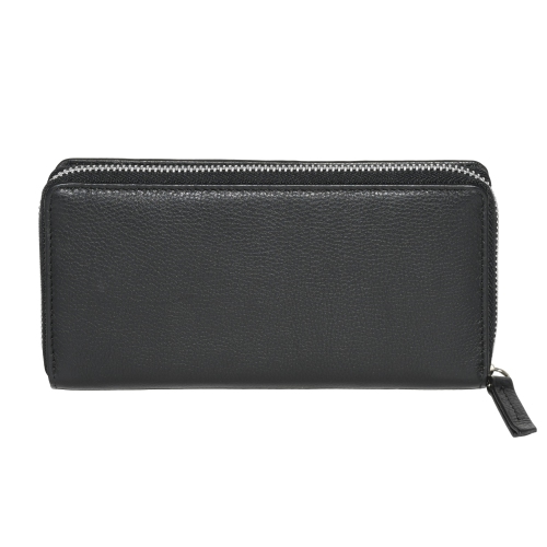 Club Rochelier Zip Around Clutch Wallet with Tab, Black