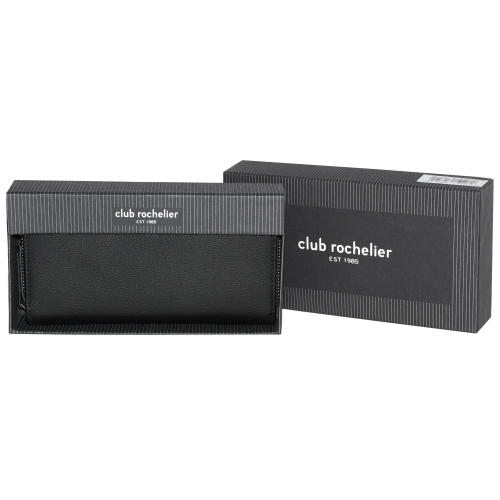 Club Rochelier Zip Around Clutch Wallet with Tab, Black
