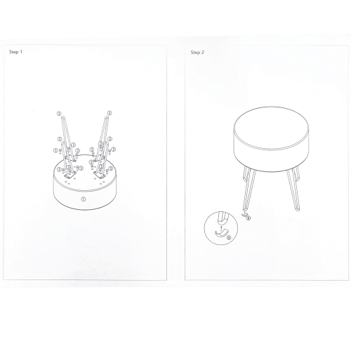 ITY International - Fluffy Ottoman/Footstool with Metal Base, 14.5'' x 16'', Black