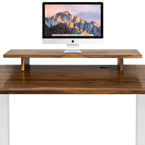 EFFYDESK Deskshelf - Solid Wood Monitor Riser Sturdy Computer Monitor Riser and Multi-Purpose Desktop Storage Organizer Shelf for Laptop and Desktop