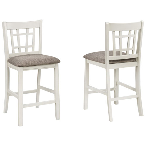 Tavern Contemporary Counter Height Barstool - Set of 2 - White