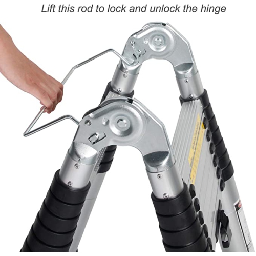 Échelle d'extension télescopique en aluminium Jiahe12.5FT / 3.8M Échelle pliante polyvalente portable avec charnières